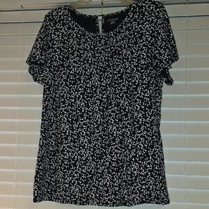 +Amazon Essentials Black Blouse with White Dot Print